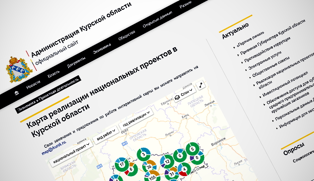 Карта реализации национальных проектов в Курской области